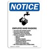 Signmission OSHA Notice Sign, Employee Hand Washing With Symbol, 18in X 12in Aluminum, 12" W, 18" L, Portrait OS-NS-A-1218-V-11955
